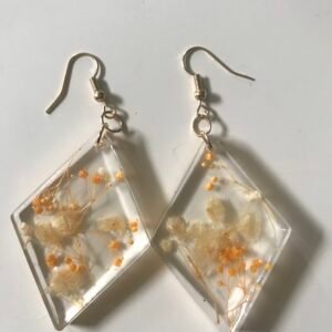 boucles d'oreilles losange fleur