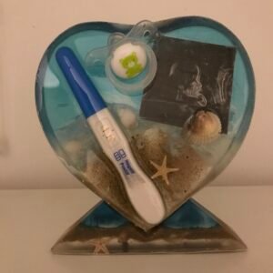 coeur  décoratif en résine souvenir de naissance