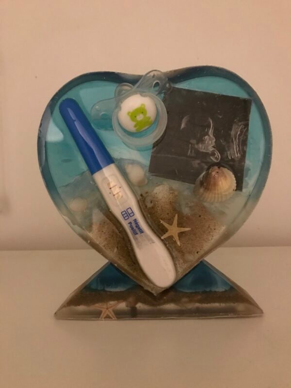 coeur  décoratif en résine souvenir de naissance